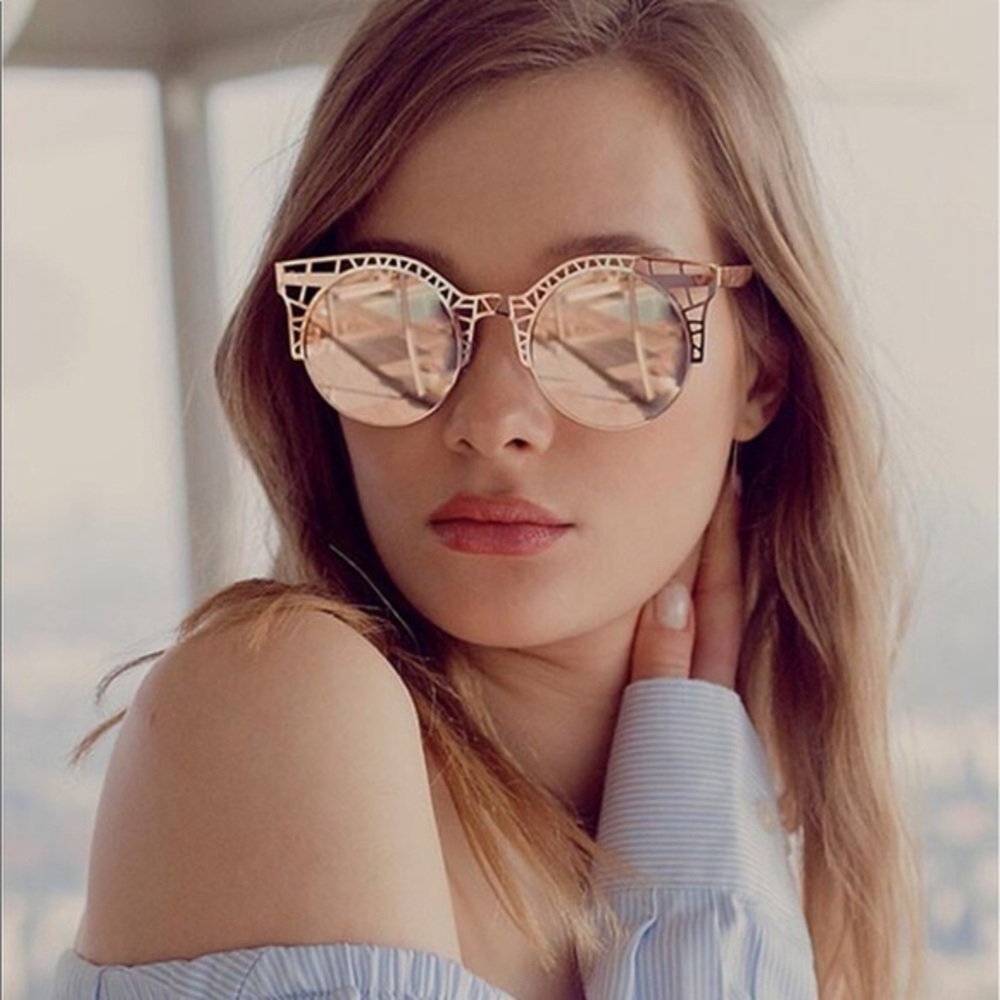 Quay Fleur Rose Gold Mirror Sunglasses